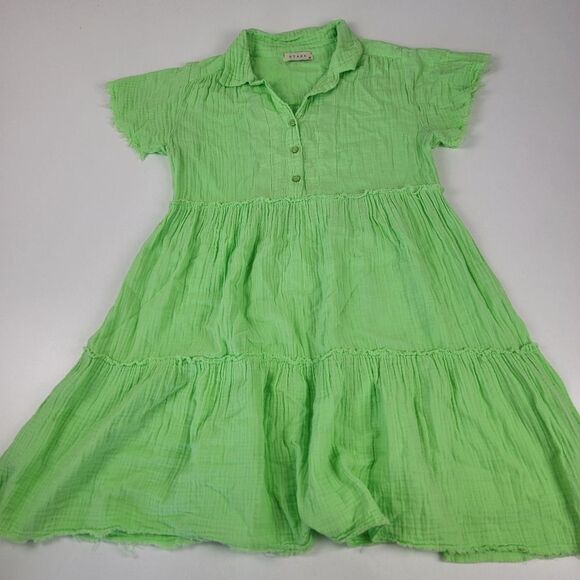 Stark X Summer Green Midi Tiered Dress Women's Size Small - Picture 1 of 11